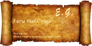 Egry Györgyi névjegykártya
